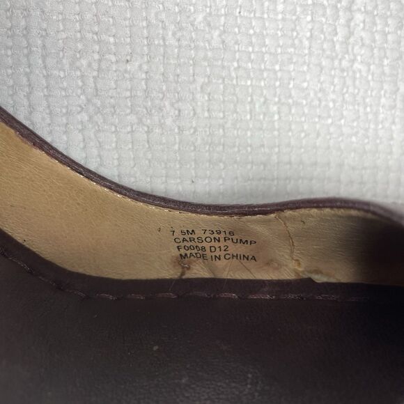 FRYE Carson Pump 73916 Burgundy Leather Round Toe Block Heel Shoes 7.5M - Picture 7 of 13